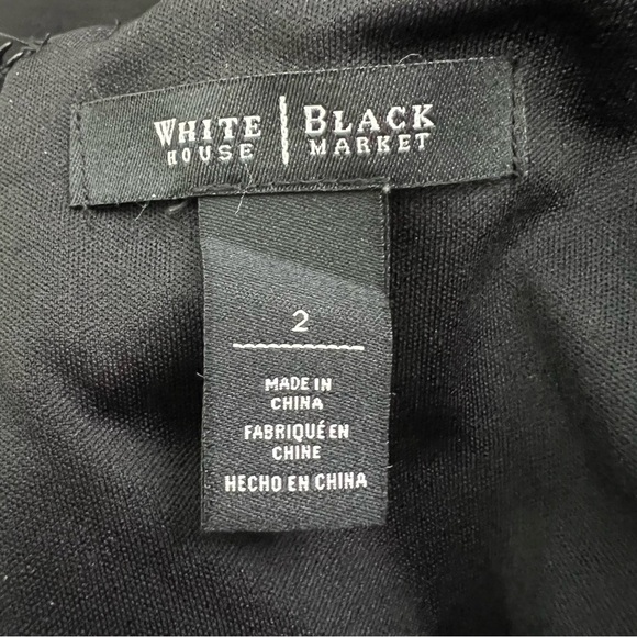 White House Black Market Womens Black Dress Sz 2 Silver Hardware 17” Back Zipper - Picture 5 of 12
